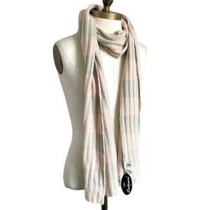 Portolano Pastel Pink / Gray Ribbed Cashmere Scarf - BNWTs🧣